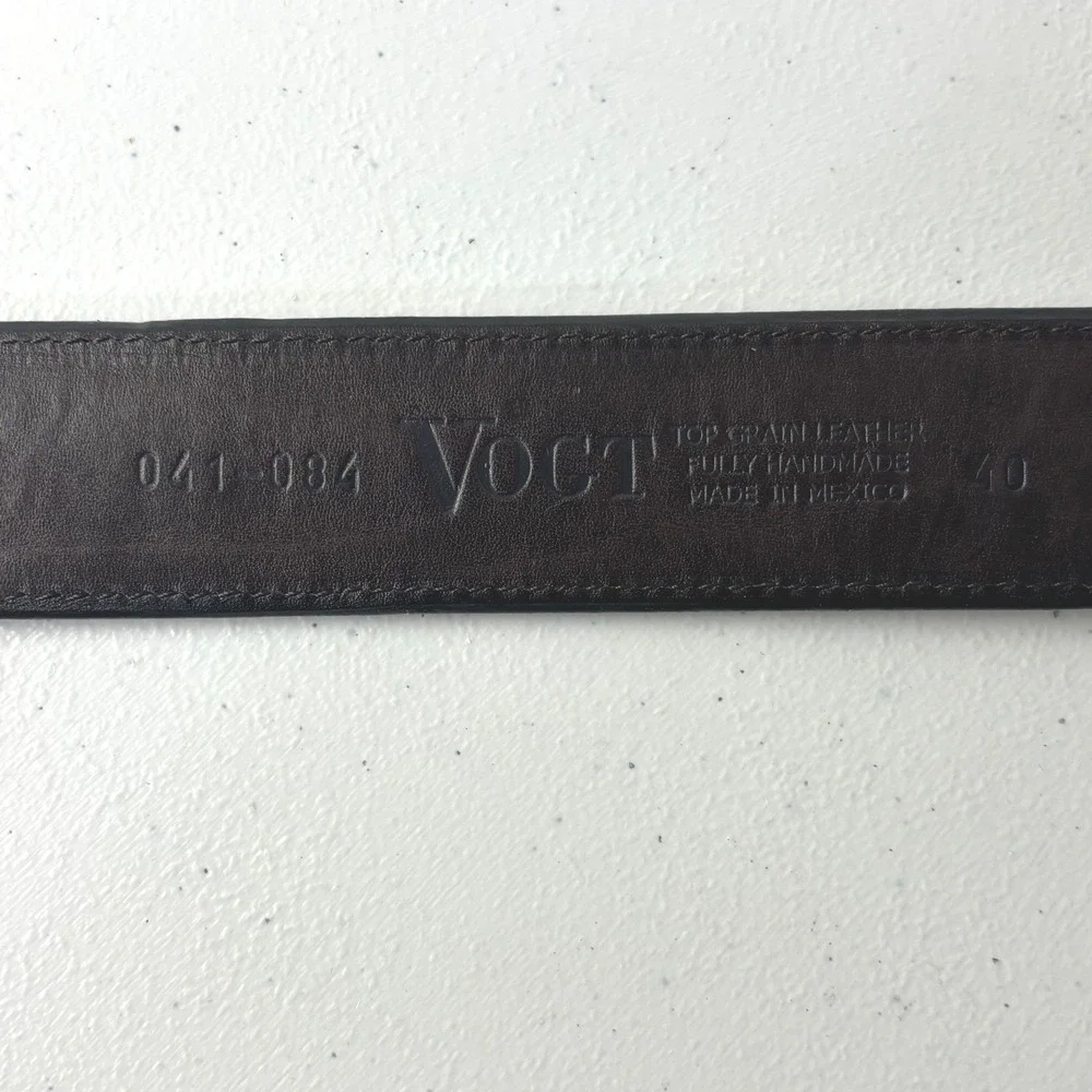Vogt Vintage Hand Tooled American Bison Brown Leather Western Belt  Size 40